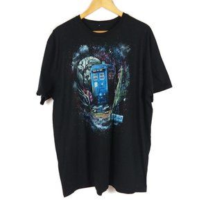 Dr. Doctor Who & The Daleks Men's Cotton Black Short Sleeve Graphic T-shirt 2XL